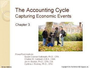 The Accounting Cycle Capturing Economic Events Chapter 3