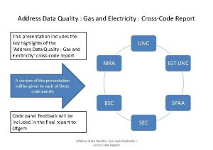Address Data Quality Gas and Electricity CrossCode Report