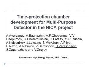 Timeprojection chamber development for MultiPurpose Detector in the