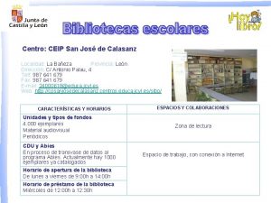 Centro CEIP San Jos de Calasanz Localidad La