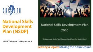 National Skills Development Plan NSDP SASSETA Research Department