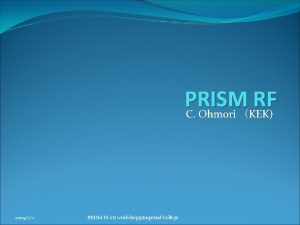 PRISM RF C Ohmori KEK 200972 PRISM FFAG