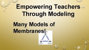 Empowering Teachers Through Modeling Many Models of Membranes