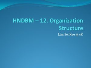 HNDBM 12 Organization Structure Lim Sei Kee c