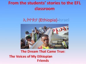 From the students stories to the EFL classroom