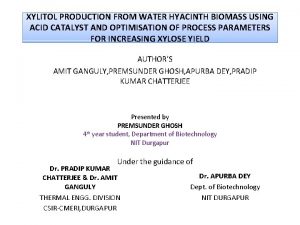 XYLITOL PRODUCTION FROM WATER HYACINTH BIOMASS USING ACID