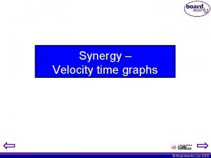 Synergy Velocity time graphs Boardworks Ltd 2003 https