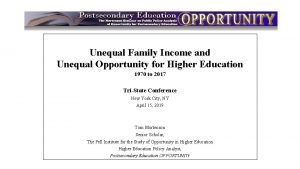 Intro Unequal Family Income and Unequal Opportunity for