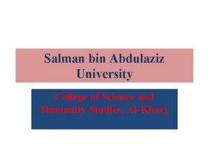 Salman bin Abdulaziz University College of Science and