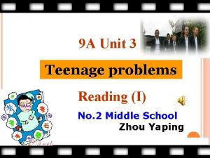 9 A Unit 3 Teenage problems Reading I