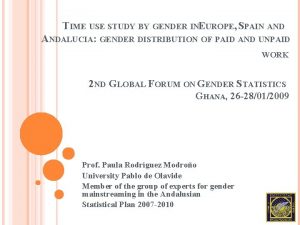 TIME USE STUDY BY GENDER INEUROPE SPAIN ANDALUCIA