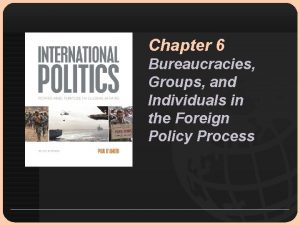 Chapter 6 Bureaucracies Groups and Individuals in the