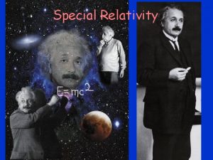 Special Relativity Topics Motion is Relative MichelsonMorley Experiment