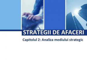 Logo STRATEGII DE AFACERI Capitolul 2 Analiza mediului