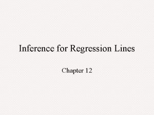 Inference for Regression Lines Chapter 12 Conditions LINER