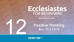 12 MIKE MAZZALONGO Positive Thinking Ecc 11 1