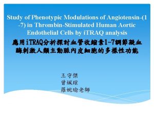 Study of Phenotypic Modulations of Angiotensin1 7 in