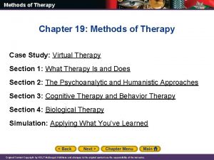 Methods of Therapy Chapter 19 Methods of Therapy