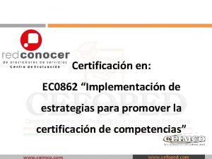 Certificacin en EC 0862 Implementacin de estrategias para