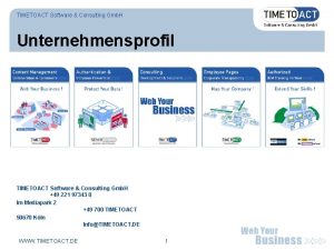 TIMETOACT Software Consulting Gmb H Unternehmensprofil TIMETOACT Software