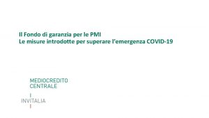 Il Fondo di garanzia per le PMI Le