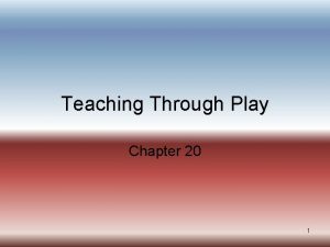 Teaching Through Play Chapter 20 1 Eager learners
