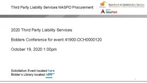 Third Party Liability Services NASPO Procurement 2020 Third