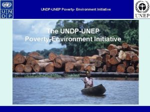 UNDPUNEP Poverty Environment Initiative The UNDPUNEP PovertyEnvironment Initiative