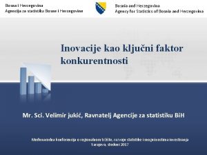 Bosna i Hercegovina Agencija za statistiku Bosne i