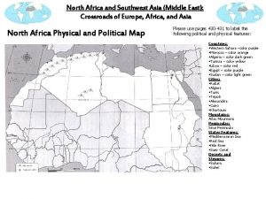 North Africa and Southwest Asia Middle East Crossroads