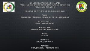 UNIVERSIDAD TCNICA DE MANAB FACULTAD DE CIENCIAS ADMINISTRATIVAS