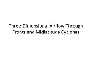 ThreeDimensional Airflow Through Fronts and Midlatitude Cyclones Importance
