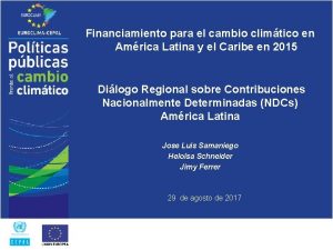 Financiamiento para el cambio climtico en Amrica Latina