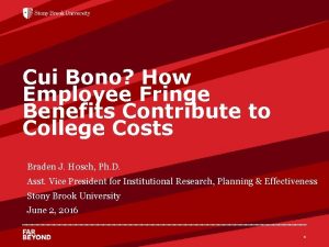 Cui Bono How Employee Fringe Benefits Contribute to