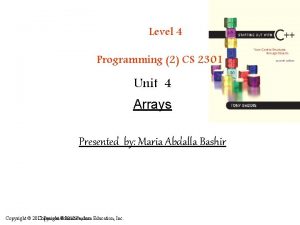 Level 4 Programming 2 CS 2301 Unit 4