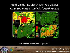 Field Validating Li DARDerived Object Oriented Image Analysis