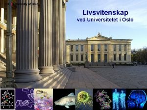 Livsvitenskap ved Universitetet i Oslo Sentrum og grenseflater