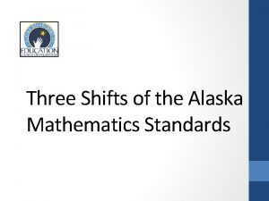 Three Shifts of the Alaska Mathematics Standards Shifts