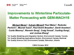 Improvements to Wintertime Particulate Matter Forecasting with GEMMACH