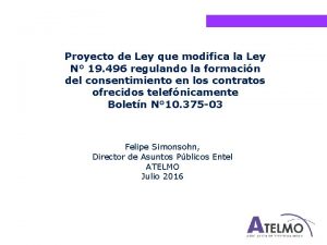 Proyecto de Ley que modifica la Ley N