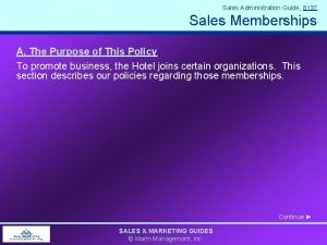 Sales Administration Guide 8137 Sales Memberships A The