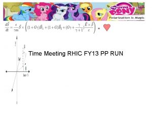 Time Meeting RHIC FY 13 PP RUN RHIC