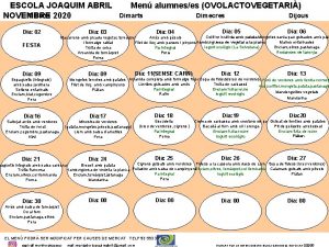 ESCOLA JOAQUIM ABRIL Dilluns 2020 NOVEMBRE Men alumneses