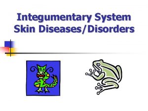 Integumentary System Skin DiseasesDisorders Acne n n Comedo