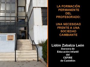 LA FORMACIN PERMANENTE DEL PROFESORADO UNA NECESIDAD FRENTE