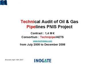 Technical Audit of Oil Gas Pipelines PNIS Project