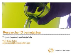 REUTERSRegis Duvignau Researcher ID bemutatsa Tbb mint egyszer