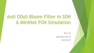 Anti DDo S Bloom Filter in SDN Mini