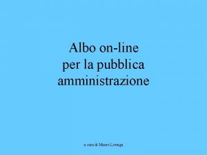 Albo online per la pubblica amministrazione a cura