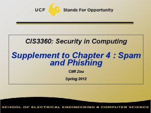 CIS 3360 Security in Computing Supplement to Chapter
